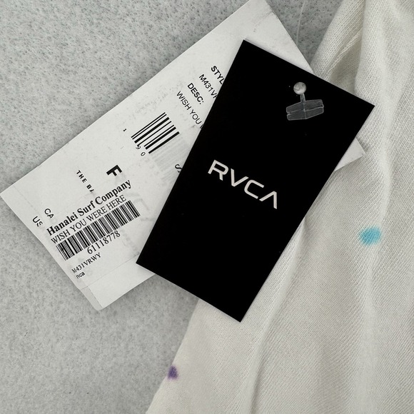 RVCA Dayshift Tee Mens Medium Tie Dye Palm Tree Wish You Were Here Shirt NEW - Picture 6 of 6